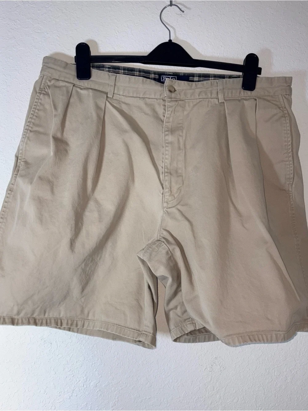 Polo Ralph Lauren Men's tan Khaki Pleated Shorts golf shorts cotton 40 inch